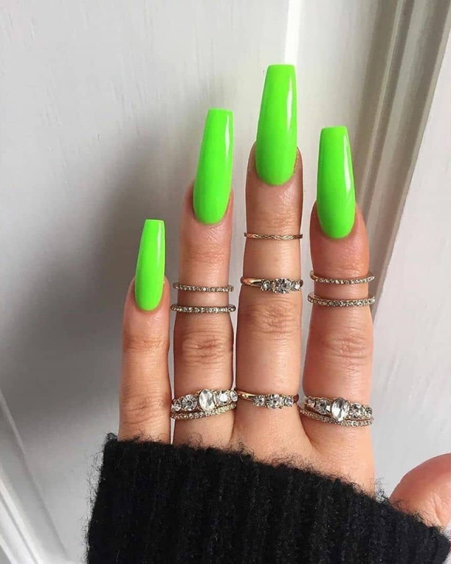 24pcs Solid Color Long Ballet Artificial Nails Fake Nails Removable Nail Patches Multi Color