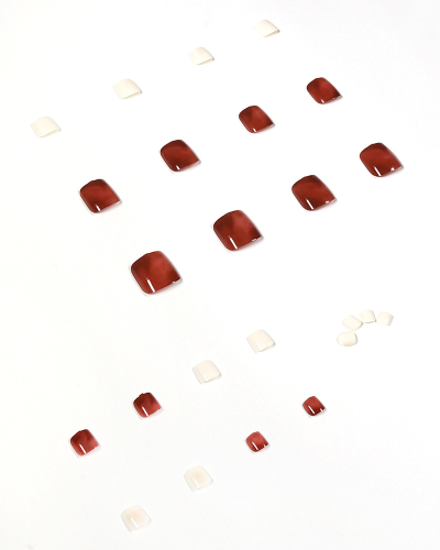 24pcs Summer Amber Dyeing Artificial Toenails Fake Toenails Removable Toenail Patches