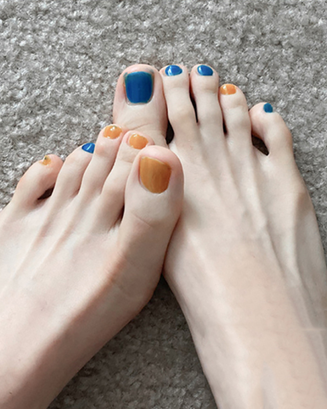 24pcs Doodle Artificial Toenails Fake Toenails Removable Toenail Patches
