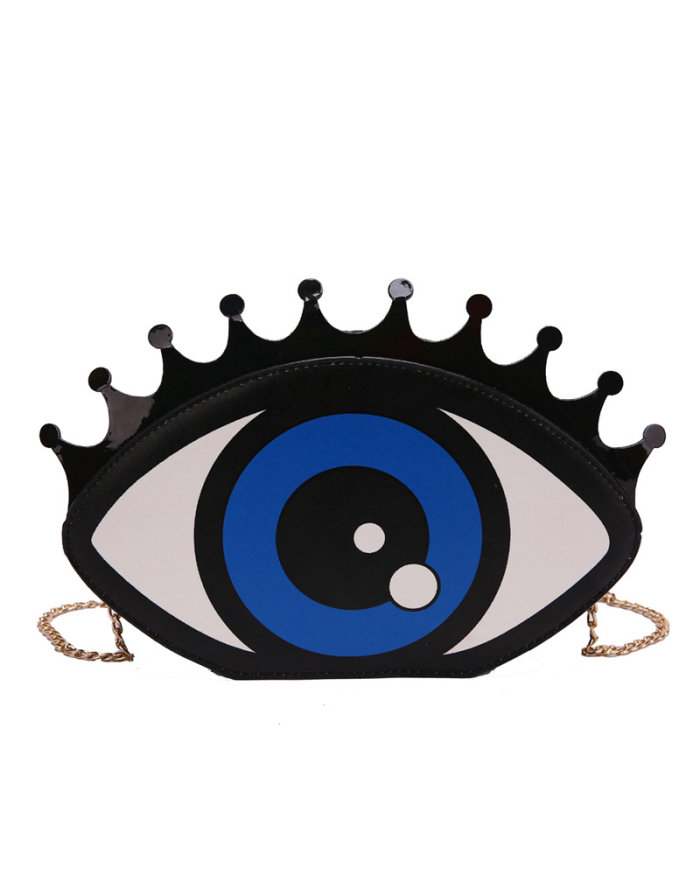 Fashion New Personality Hip-Hop Big Eyes Trendy Wild Chain Messenger Small Round Bag