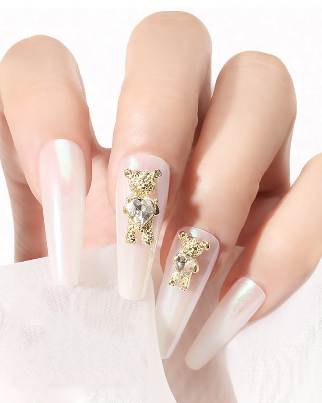 New Bear Accessories Nail Decorators Nail Accessories Love Bear Metal Diamond Ornaments