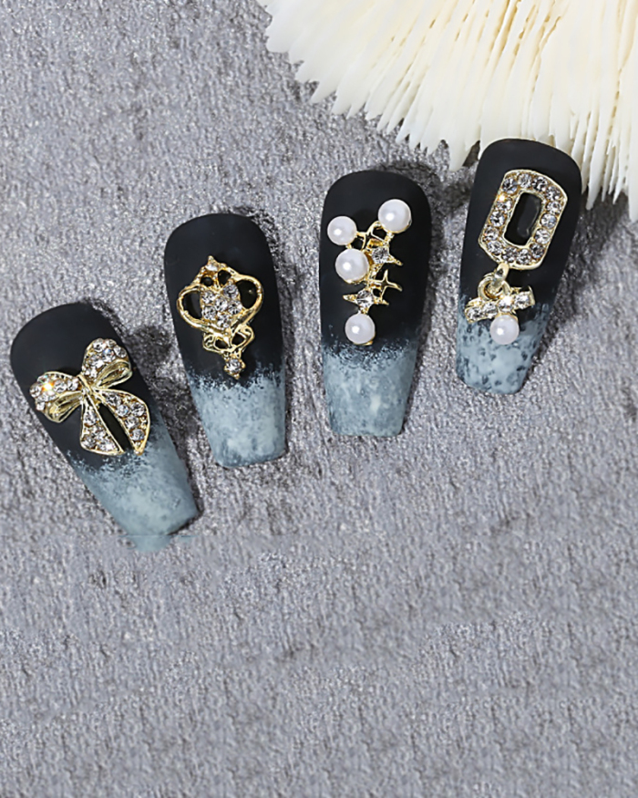 1 Piece Pearl Diamond Wreath Opal Bow Heart Ring Crystal Bear Nail Decorators
