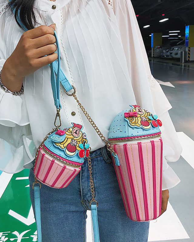 Ice Cream Cartoon Girl Chain Messenger Bag