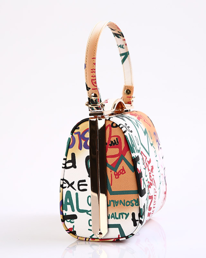 New Fashion Inkjet Graffiti Hit Color Bag with Handle