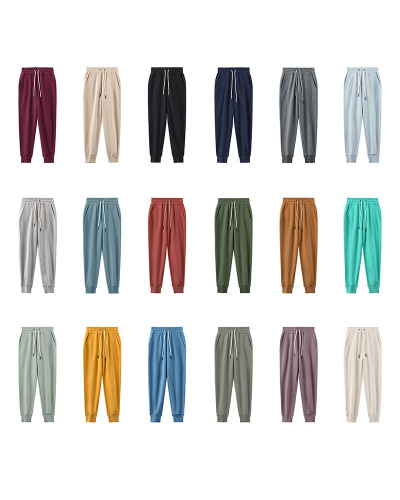 17 Color New Summer 100%Cotton Solid Men Pants S-2XL