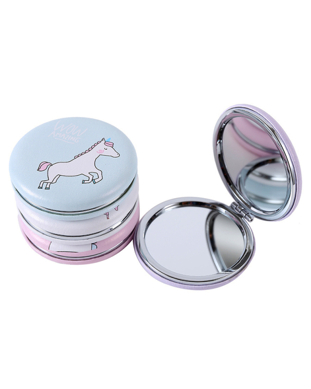 Folding Pony Printed Small Mirror Mini Makeup Mirror Glass Mirror Round Portable Mirror