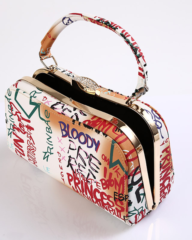 Large-Capacity Creative Inkjet Graffiti Contrast Color Portable Clutch Bag
