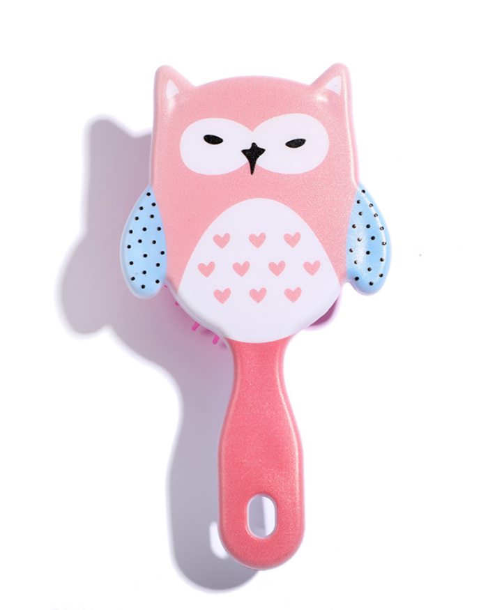 Owl Shape Cartoon Pattern Comb Cute Animal Shape Hairdressing Comb Airbag Air Cushion Comb Scale Massage Comb