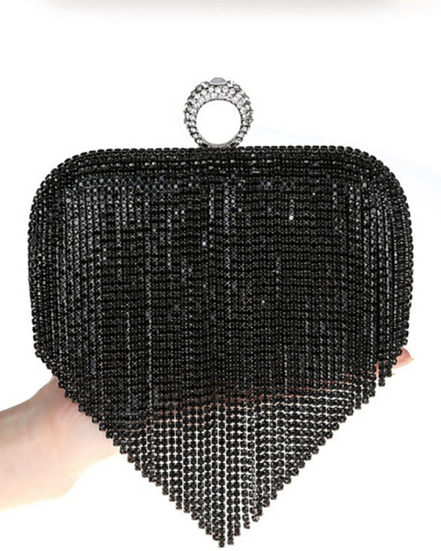 Diamond Tassel Handmade with Rhinestone  Ring Banquet Messenger Clutch Bag