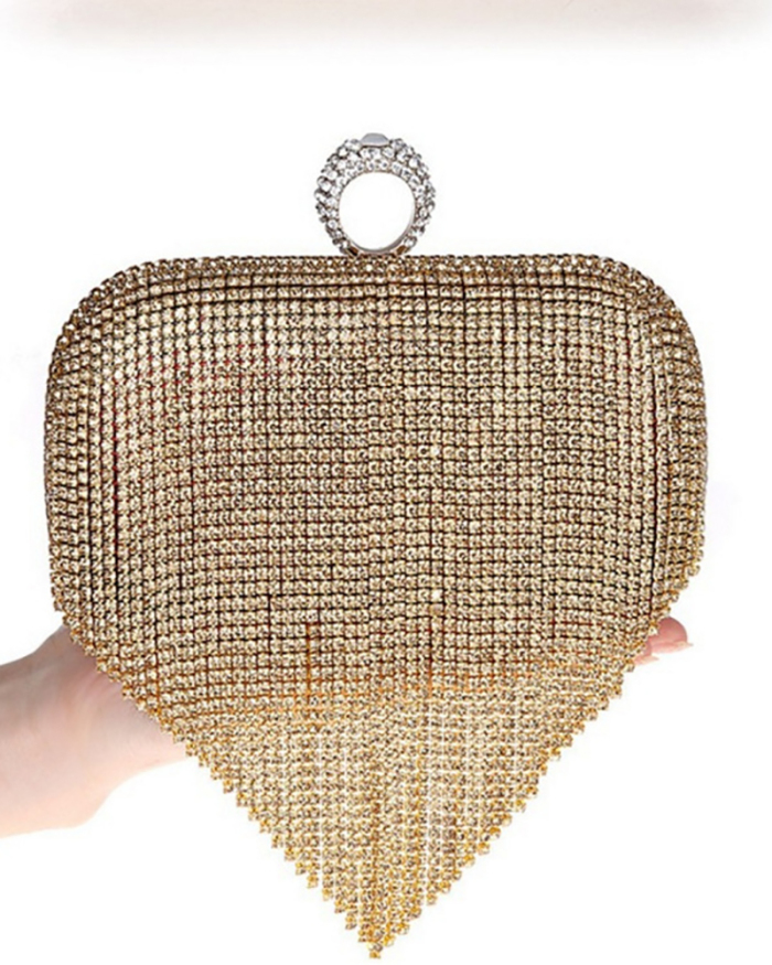 Diamond Tassel Handmade with Rhinestone  Ring Banquet Messenger Clutch Bag