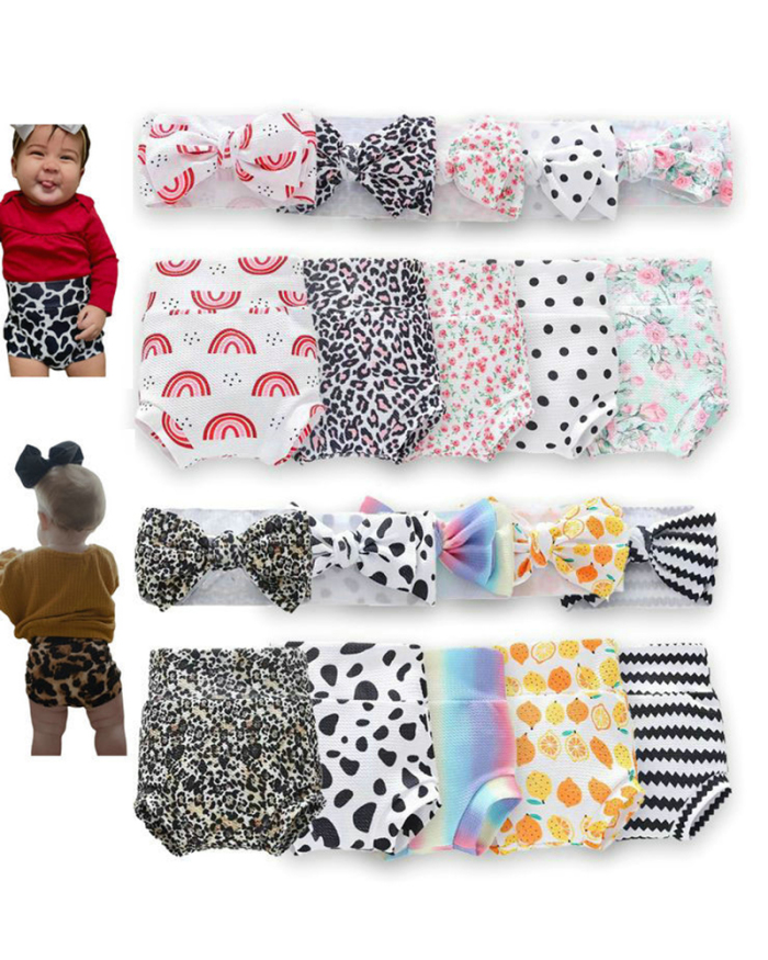 Children's Shorts Headband Set Baby Diapers Bread Shorts