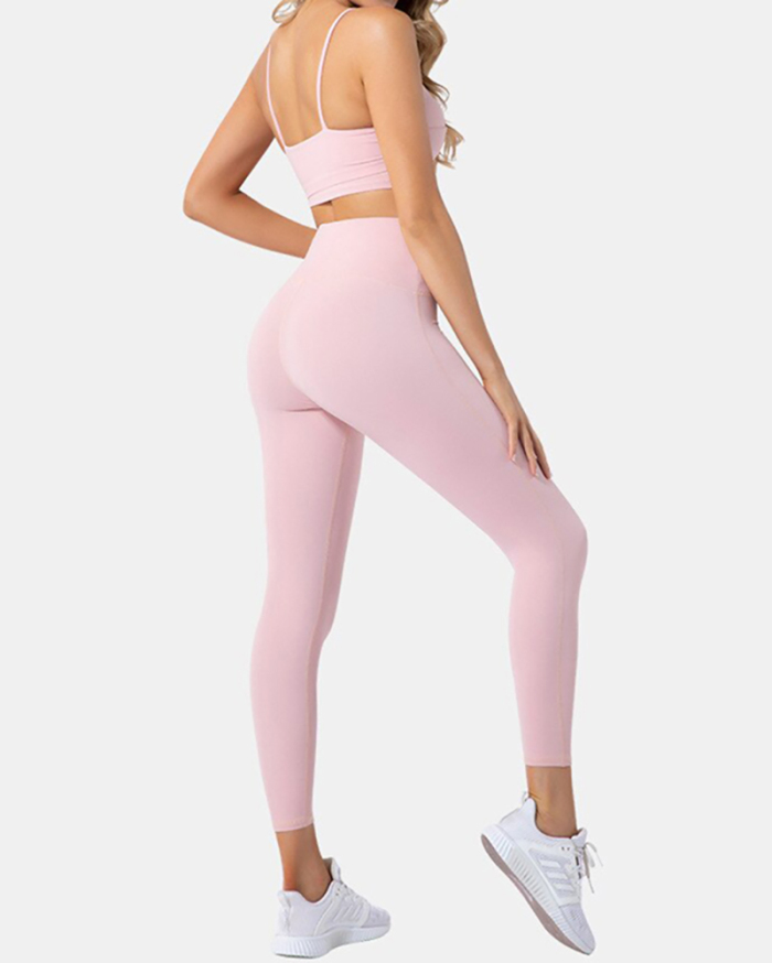 Women Sports Clothing Sportswear Yoga Set Gym Fitness Clothes Running Workout High Waist Legging Sports Bra Racerback Tops