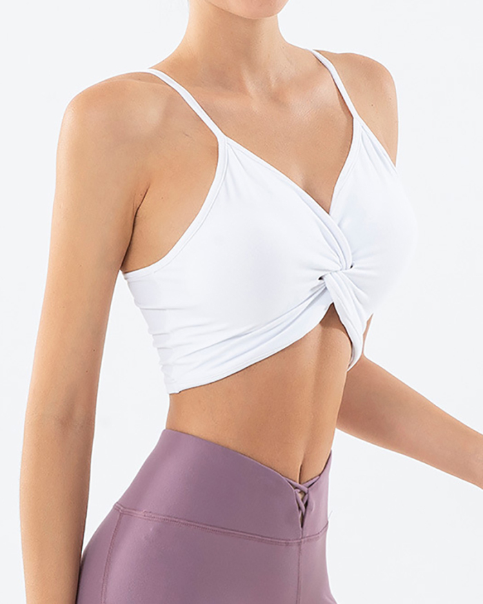 2021 New Yoga Bra Sports Underwear Shockproof Gathering Shock Absorption Vest Female Running Fitness Yoga Clothes