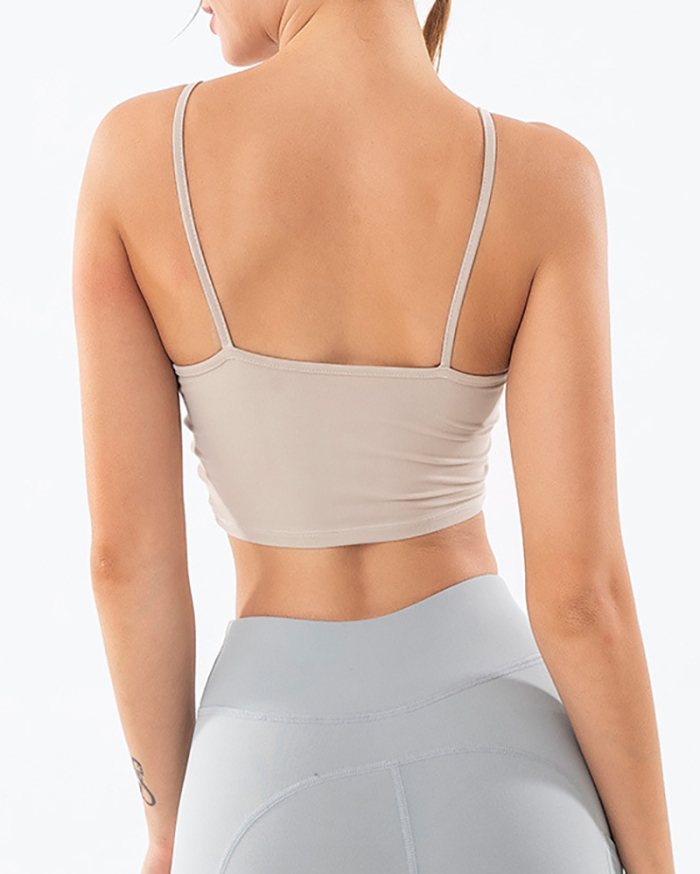 2021 New Yoga Bra Sports Underwear Shockproof Gathering Shock Absorption Vest Female Running Fitness Yoga Clothes