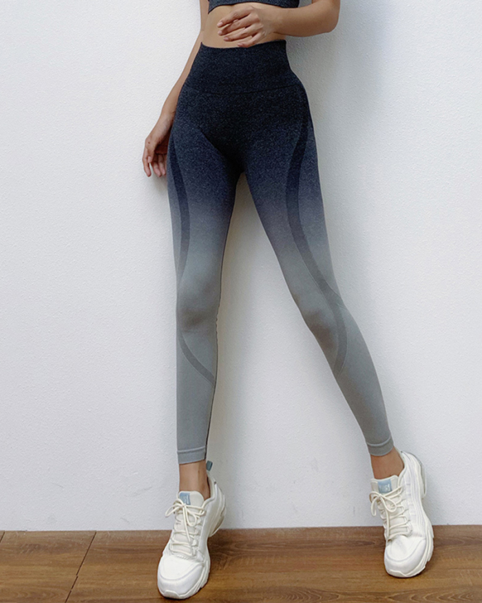 New Gradational Pattern Print Yoga Sport Pants