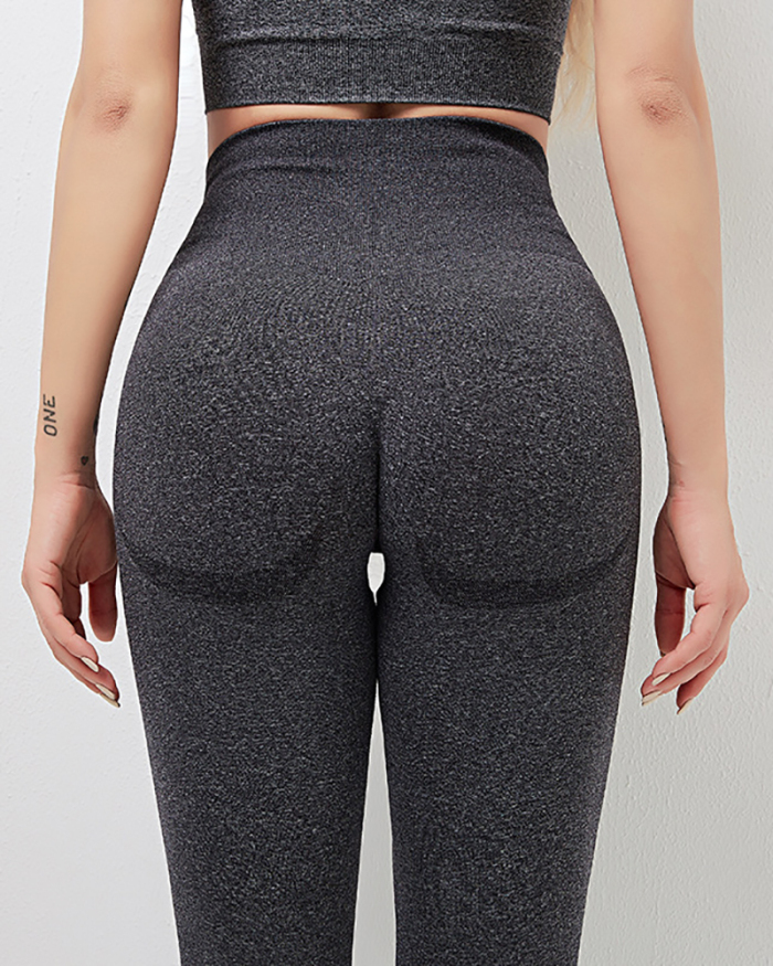 Woman Sexy Peach Hip Pants High Waist Stretch Tight Yoga Pants Multicolor Seamless Knitted Hip Pants S-L