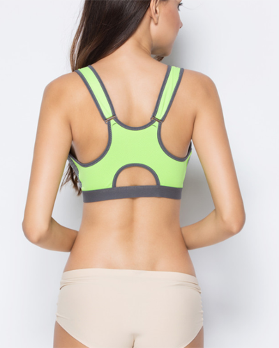 Zipper Shockproof Yoga Sports Bra