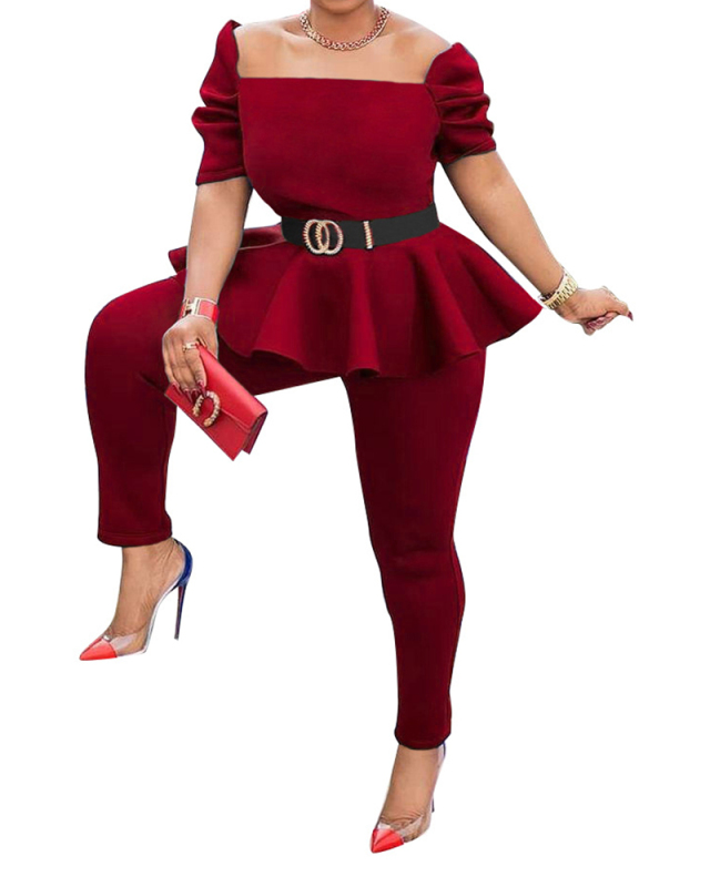 Fashion Flounced Air Layer One-line Collar Professional Uniform Casual Wear