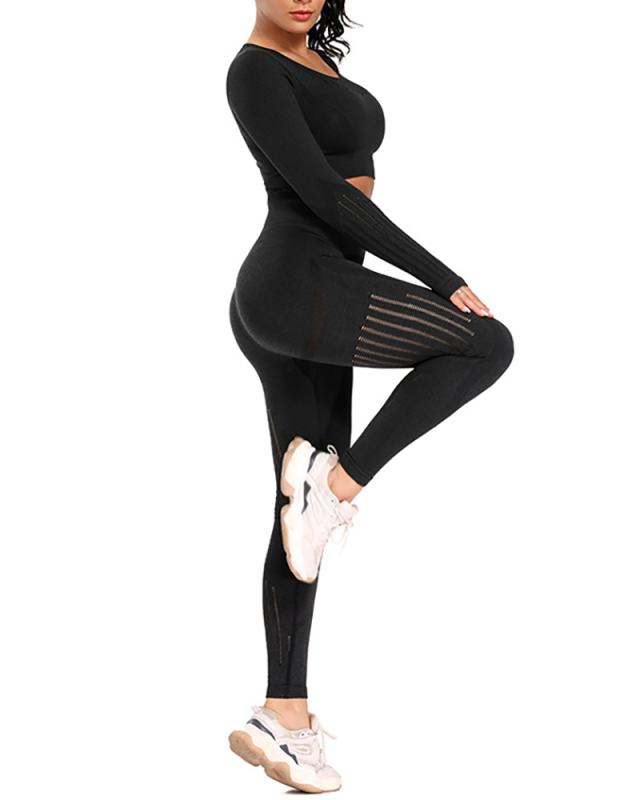 Autumn Seamless High Waist Tight Yoga Two-piece Set