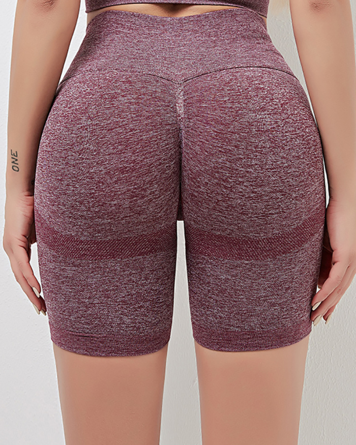 High-waist Sports Shorts Thin Peach Buttocks Tight Fitness Pants Lady's Yoga Bra and Shorts S-L