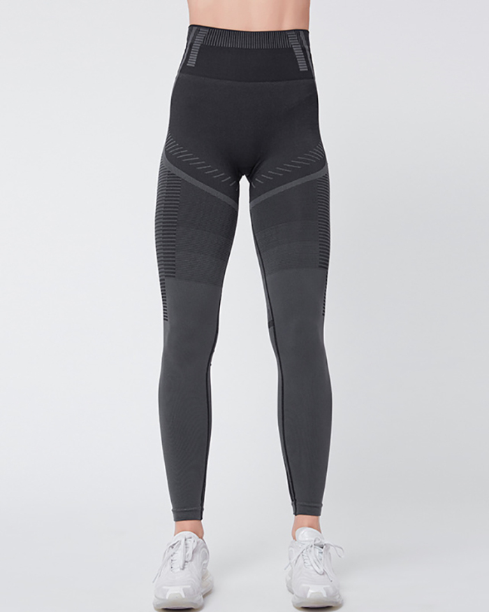 Net Celebrity Hot Selling High-Waist Buttocks Tight-Fitting Running Sports Yoga Fitness Pants Solid Color S-L