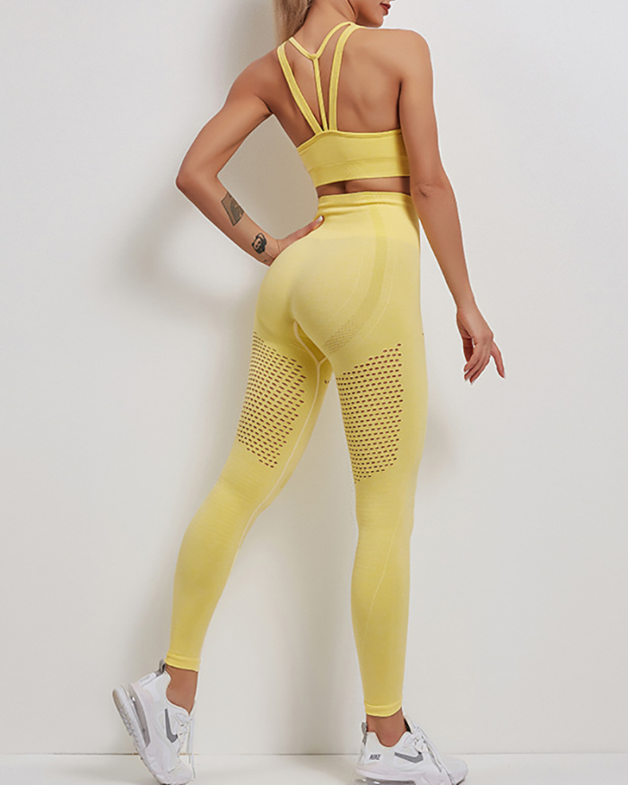 Woman Sports Yoga Fitness Stretch Tight Sweatpants Two-Piece Suit S-L