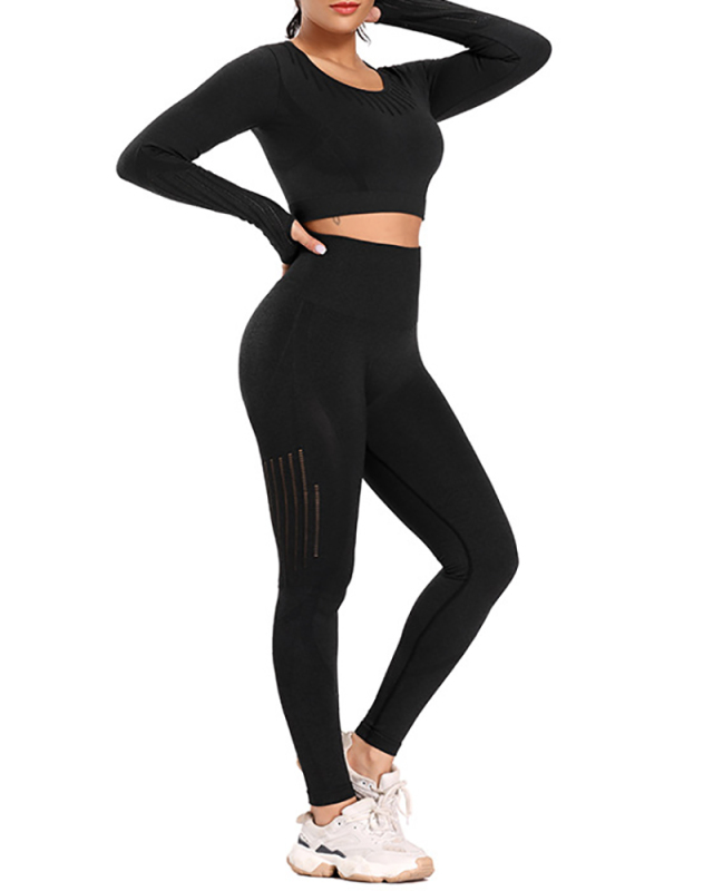 Autumn Seamless High Waist Tight Yoga Two-piece Set