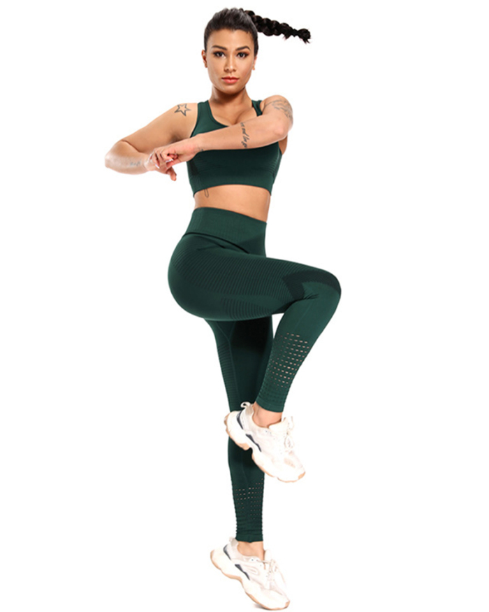 New Seamless High Waist Yoga Two-piece Set (Including Bra And Pants)