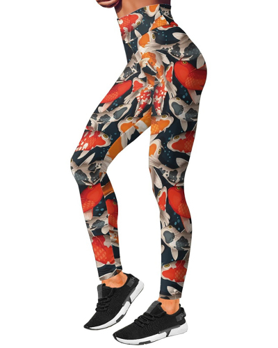 Women Casual Yoga Sport Pants Skull Rose Print 3D Trousers Leggings
