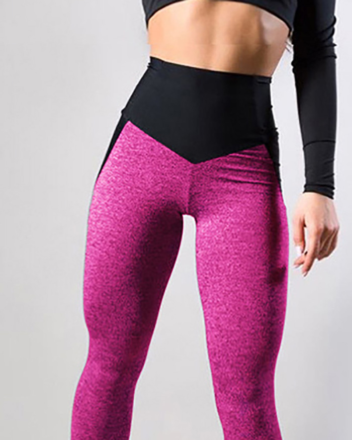 Color Block Fitness Gym Leggings Seamless Yoga Pants
