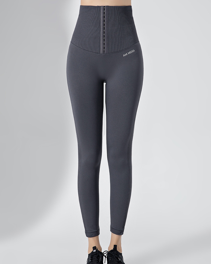 Lady Sporty Steet Style High Waist Yoga Pants Gray Black S-XL 
