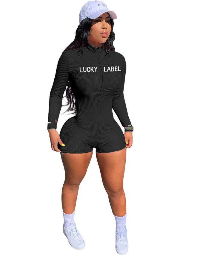 Lucky Label Women Long Sleeve Short Romper Jumpsuit S-2XL