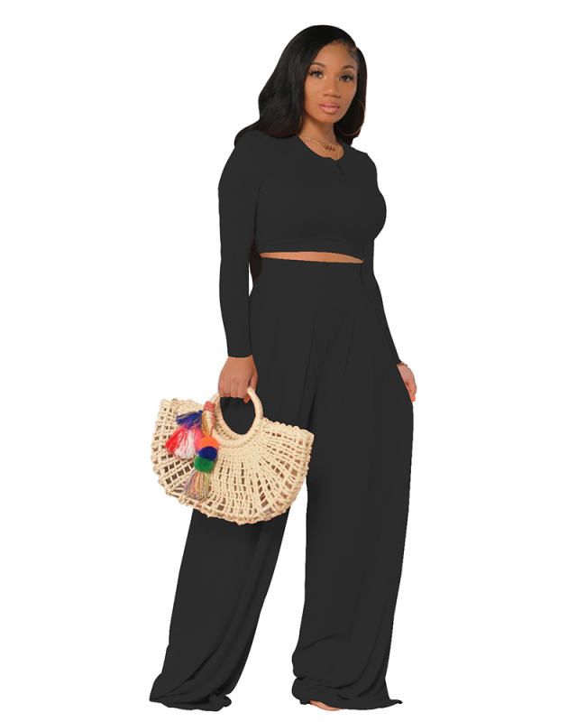 Lazy Loose Style Women Fashion Autumn Long Sleeve Two Piece Pant Sets S-XXL