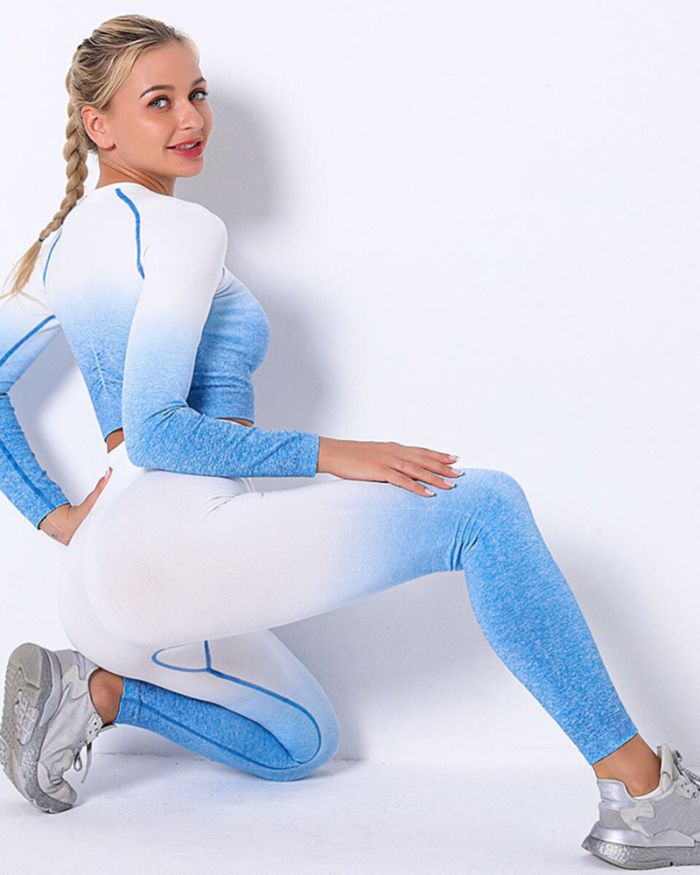 Shark Dyeing Quick-Drying Fitness Yoga Suit Training Running Sports Suit