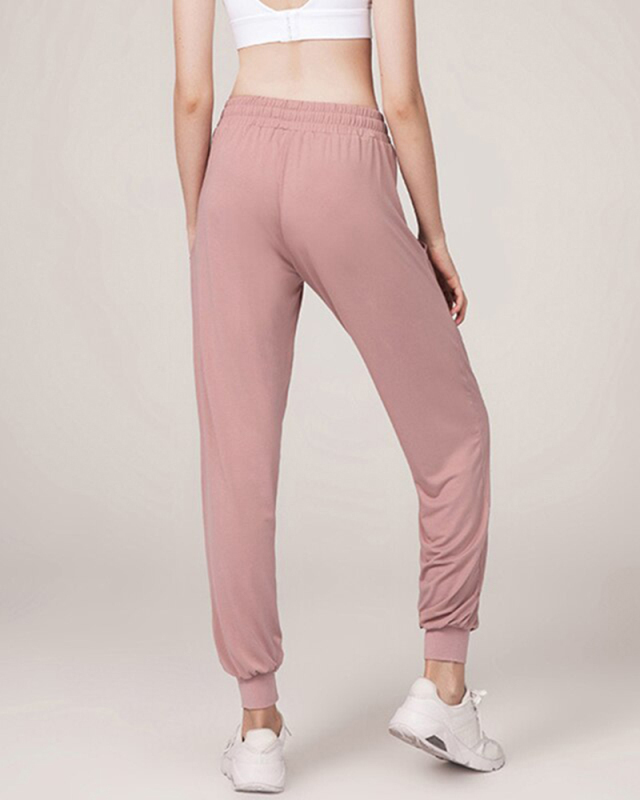 Gym Leggings Sport Women Fitness Drawstring High Waist Loose Jogging Femme Yoga Straps Pants Solid Breathable Workout Trousers