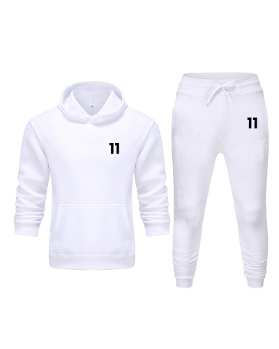 Fashion Brand Sports Style Digital printing Men's Sweater Two-Piece Suit Hoodie Solid Color S-XXXL