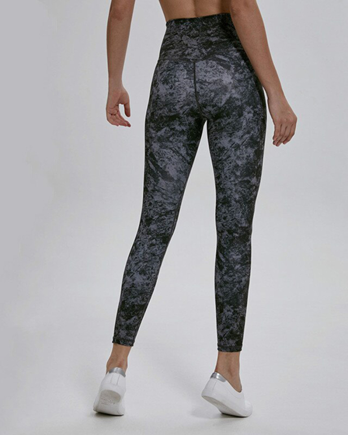 Anti-sweat New Print Gym Fitness Leggings Women 4-way Stretchy High Waist Workout Sport Tights Squatproof Yoga Pants