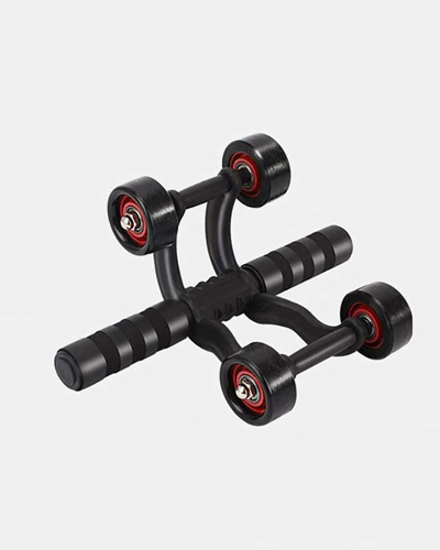 Ab Roller Abdominal Power 4 Wheel Roller Fitness Home Gym Equipment Bodybuilding Belly Core Trainer for Women Men + Kneeling Pad
