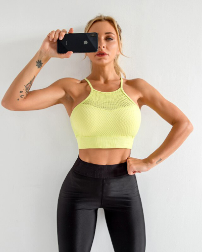 2021 New Seamless Yoga Vests For Women’s Training Top Sport Without Frame Bra T Shirts Underwear Blouse Running Tank