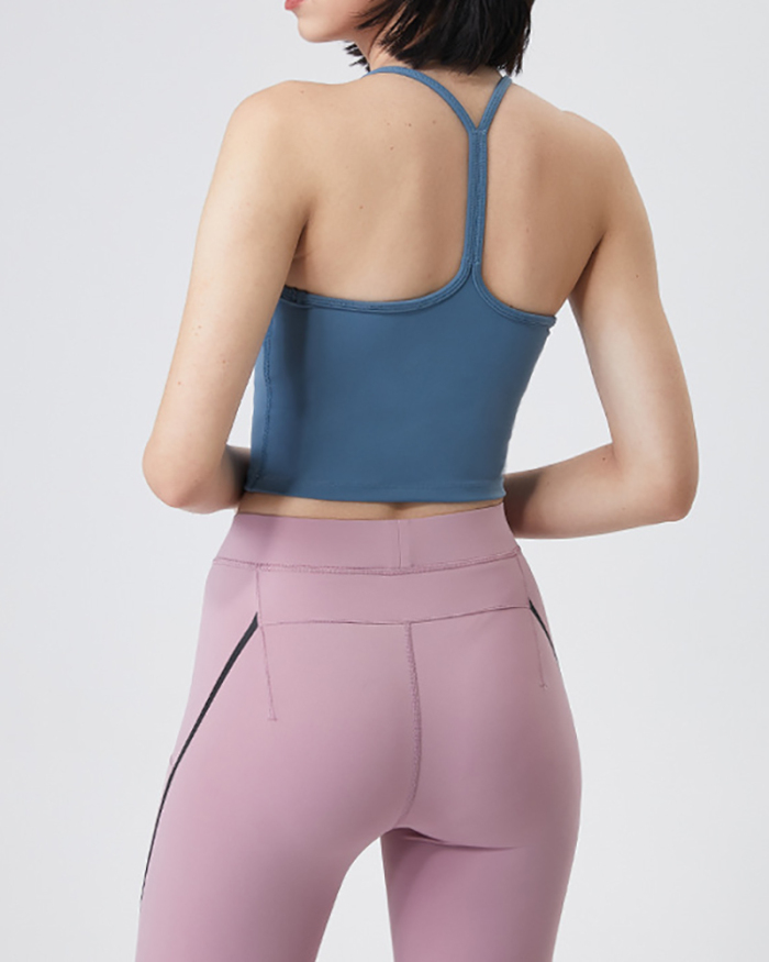 Yoga 2021 Summer New Women's Crop Top 9-Colors Sexy Sling Leisure Fitness Travel Exercise Yoga Vest