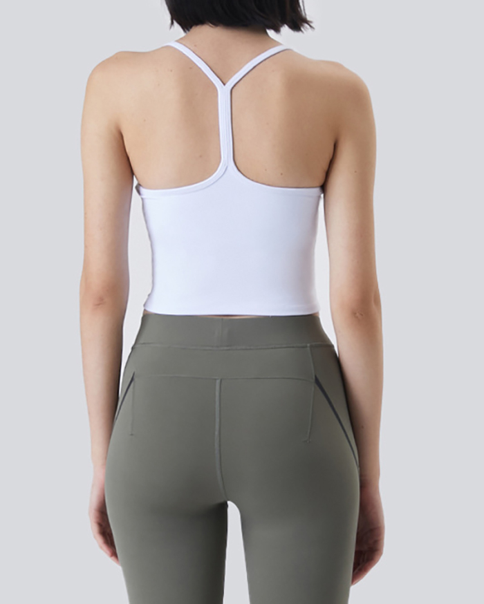 Yoga 2021 Summer New Women's Crop Top 9-Colors Sexy Sling Leisure Fitness Travel Exercise Yoga Vest