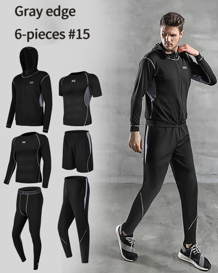 5 Pcs/Set Men's Compression Sportswear Suits Quick Dry Plus Size