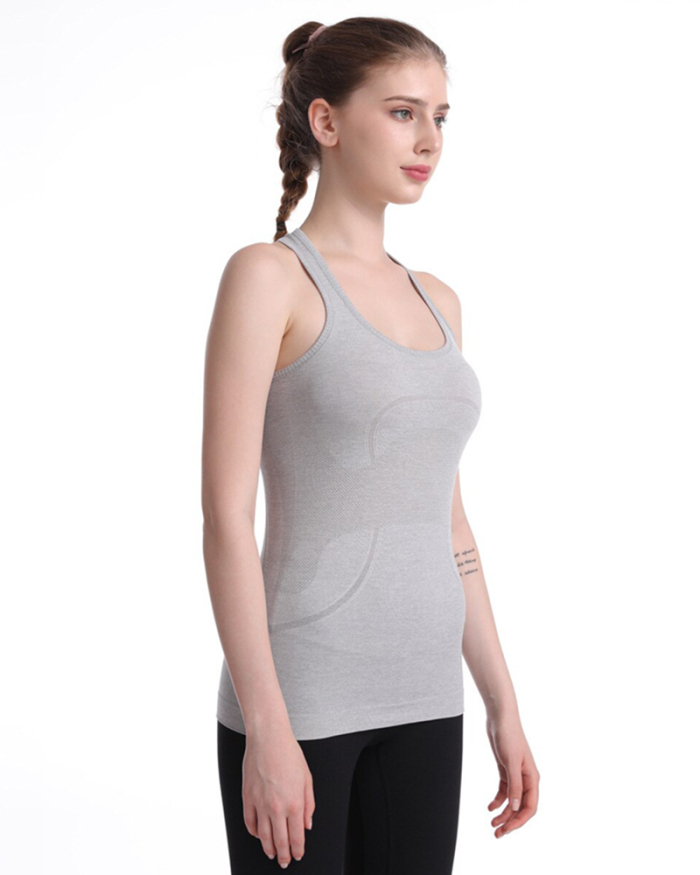 Seamless Yoga Shirts Sports Quick-drying Fitness Suit Top Women Gym Workout Running Training Vest Dry Fit Push-up Tank