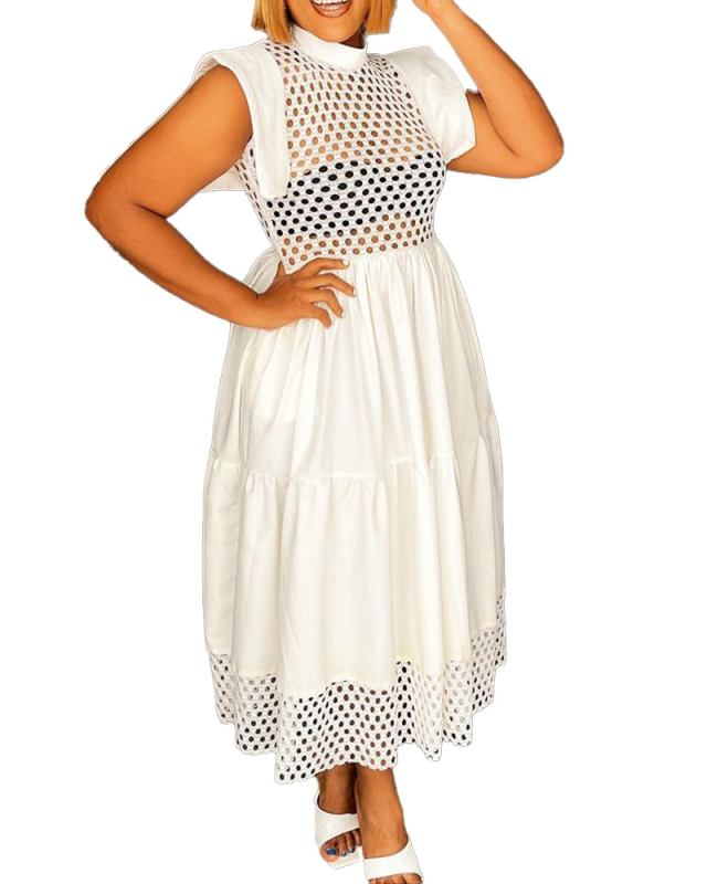 Sleeveless Women Hollow Out Summer Dress S-3XL
