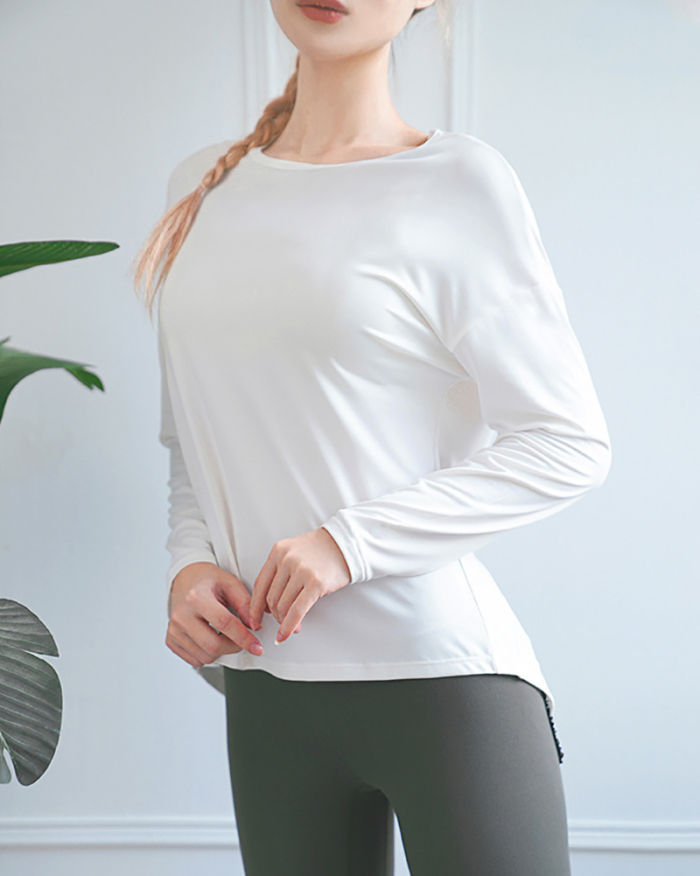 Long-sleeved Yoga tops Women Sports Clothing GYM Loose cozy Mesh Thin Fitness Quick-drying running Tops women