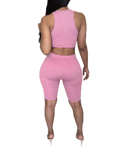 Women's Fashion New Sports Vest Yoga Two-Piece Solid Color S-XL