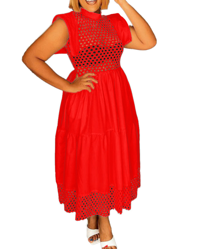 Sleeveless Women Hollow Out Summer Dress S-3XL