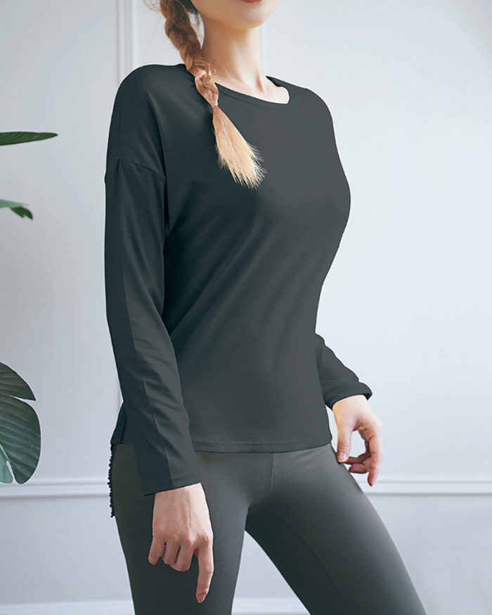 Long-sleeved Yoga tops Women Sports Clothing GYM Loose cozy Mesh Thin Fitness Quick-drying running Tops women