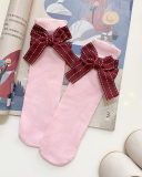 Pink Stripe Wine Red Bow