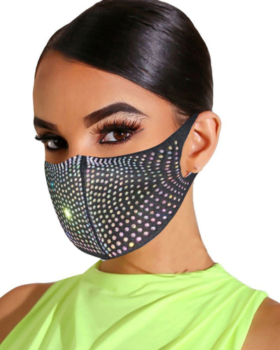 Woman Fashion Flash Diamond Jewelry Masks